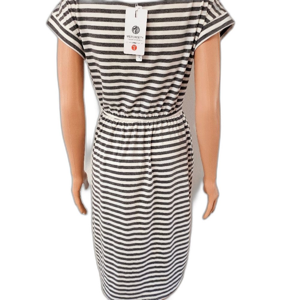 Merokeety Striped Black and White Dress - Picture 5 of 10